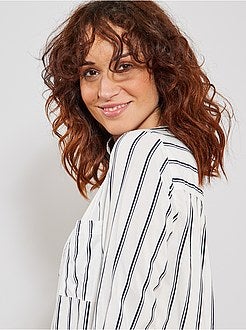 Soepele blouse met Tunesische hals - Kiabi