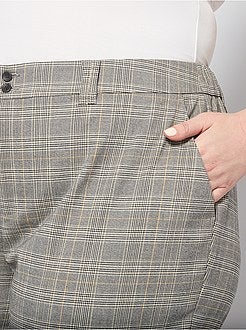 Soepele broek met ruitjes - Kiabi