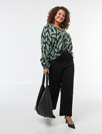 Soepelvallende blouse met maokraag 'Only Carmakoma'
