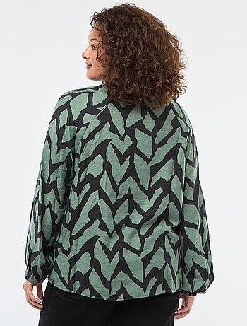 Soepelvallende blouse met maokraag 'Only Carmakoma'