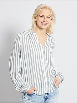 Soepelvallende blouse met strepen - Kiabi