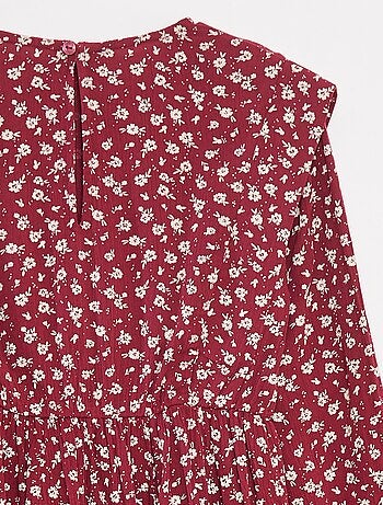 Soepelvallende jurk van kreukeltricot met bloemmotief