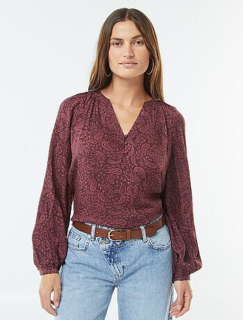 Soepelvallende top met print