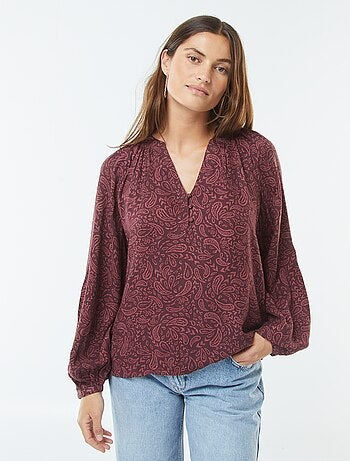Soepelvallende top met print