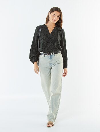 Soepelvallende top met print