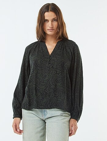 Soepelvallende top met print