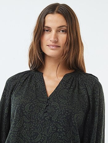 Soepelvallende top met print