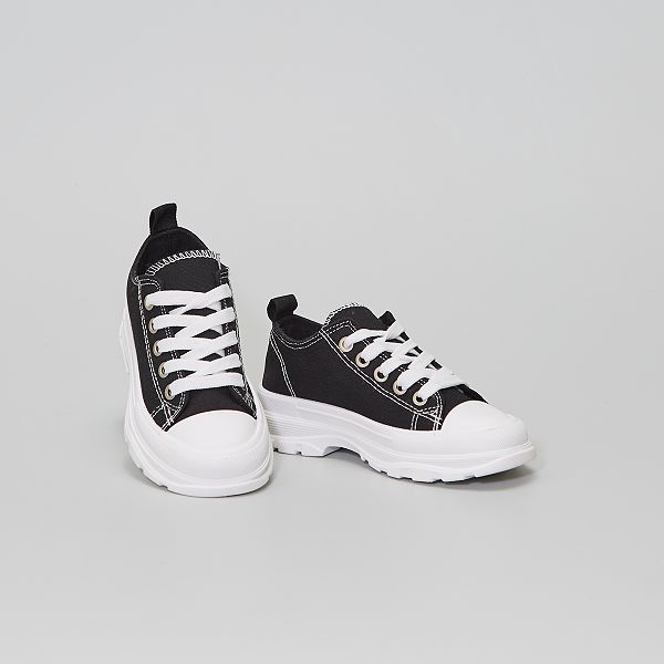 Stoffen sneakers met dikke zool Chaussures - ZWART - Kiabi - 18,00€