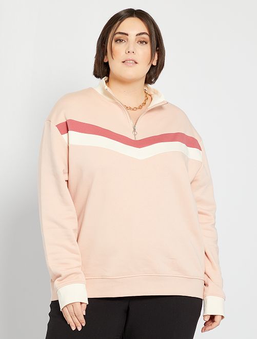 Sweater met rits 'Ecodesign'                             roze 
