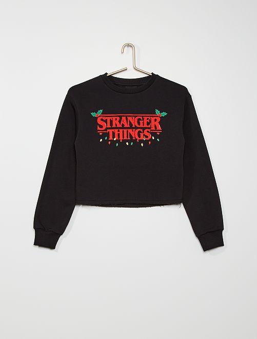 Sweater met Stranger Things-print                             zwart 
