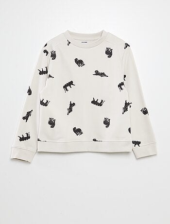 Sweater van dunne joggingstof met motiefje