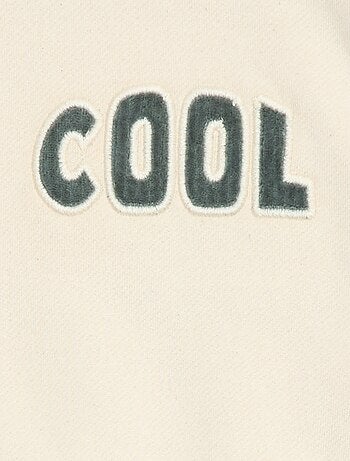 Sweater van geruwde joggingstof met borduursel 'cool'