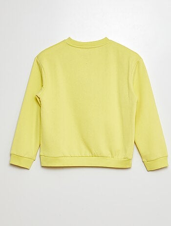 Sweater van joggingstof met applicatie in badstof