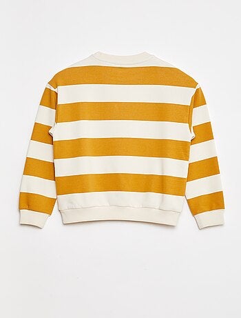 Sweater van joggingstof met contrastmouwen