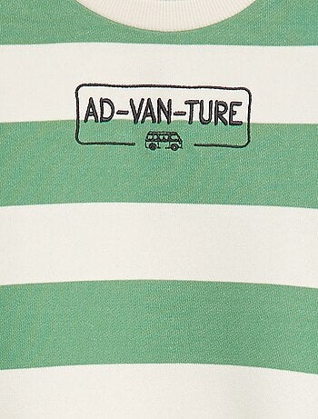 Sweater van joggingstof met contrastmouwen