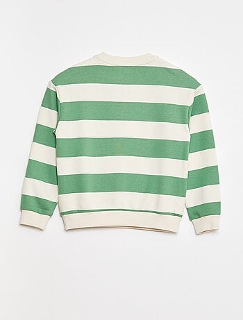 Sweater van joggingstof met contrastmouwen