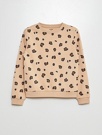 Sweater van joggingstof met motiefje