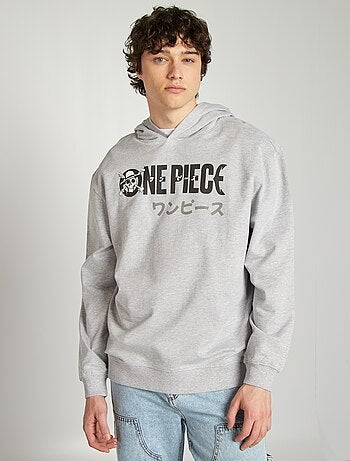 Sweater van joggingstof met 'One Piece'-opdruk