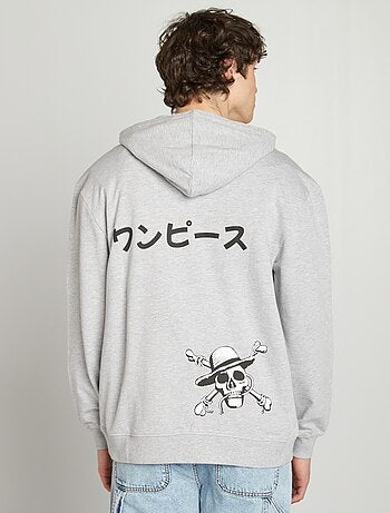 Sweater van joggingstof met 'One Piece'-opdruk