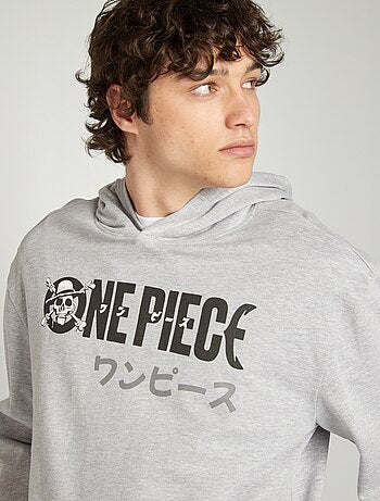 Sweater van joggingstof met 'One Piece'-opdruk