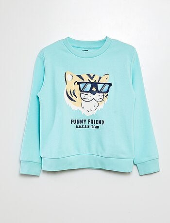 Sweater van joggingstof met patch aan de voorzijde