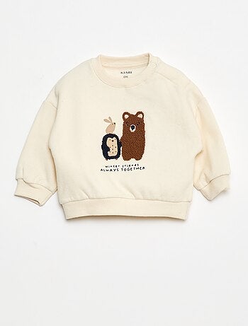 Sweater van joggingstof met print