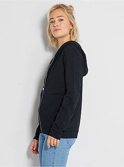 Sweater van joggingstof met ritssluiting en capuchon - Kiabi