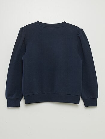 Sweater van joggingstof met ronde hals