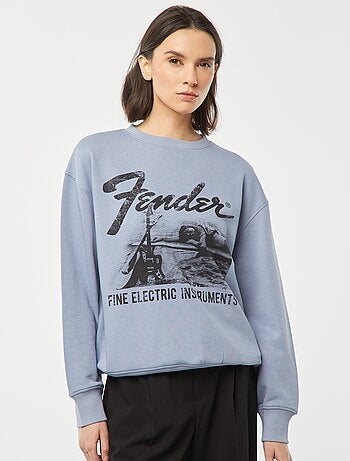 Sweater van lichte joggingstof met Fender-print