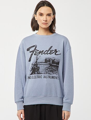 Sweater van lichte joggingstof met Fender-print