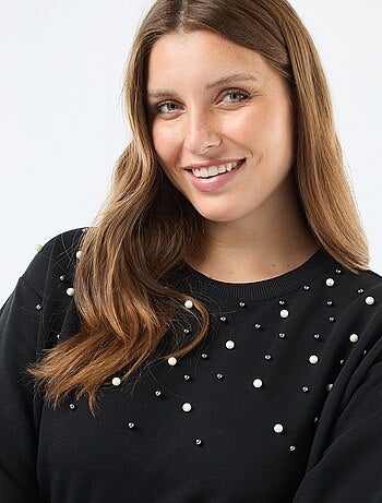 Sweatjurk met kraaltjes 'Only Carmakoma'