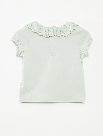 T-shirt met broderie anglaise 'Marie'