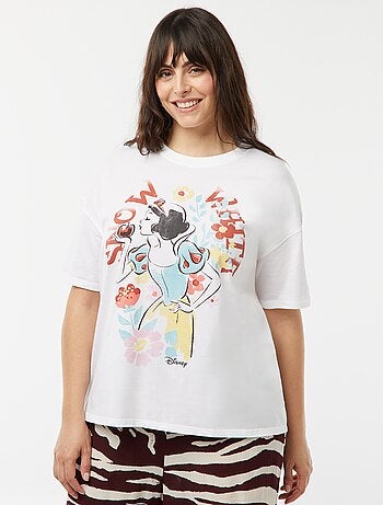 T-shirt met Disney-prinsessenprint en korte mouw