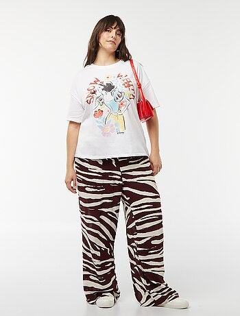 T-shirt met Disney-prinsessenprint en korte mouw