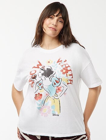 T-shirt met Disney-prinsessenprint en korte mouw