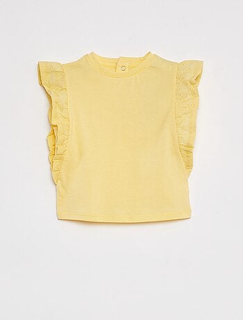 T-shirt met Engels kant