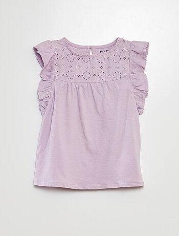 T-shirt met Engels kant