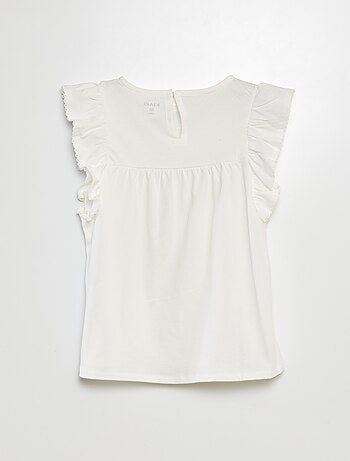 T-shirt met Engels kant