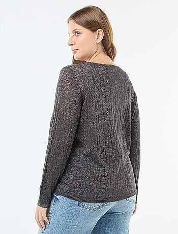 T-shirt met glanzend garen en pailletten 'Only Carmakoma'