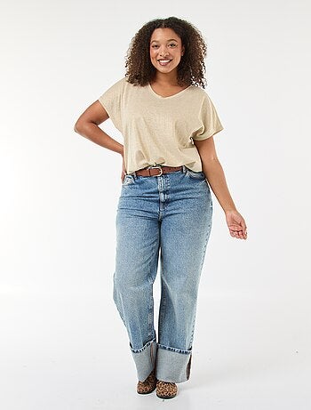 T-shirt met glitters 'Only Carmakoma'