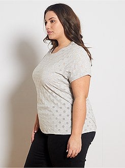 T-shirt met halfdoorschijnende print - Kiabi