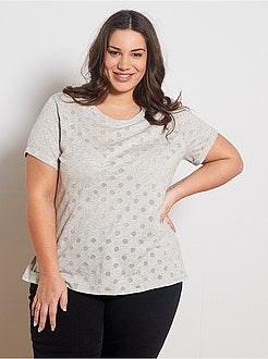 T-shirt met halfdoorschijnende print - Kiabi