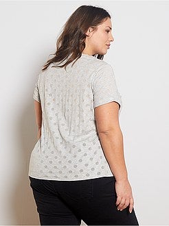 T-shirt met halfdoorschijnende print - Kiabi