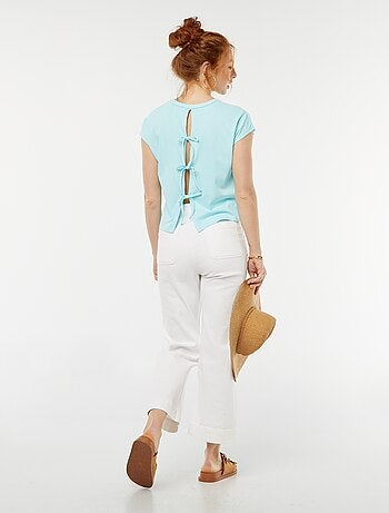 T-shirt met korte mouw en blote rug