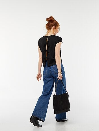 T-shirt met korte mouw en blote rug