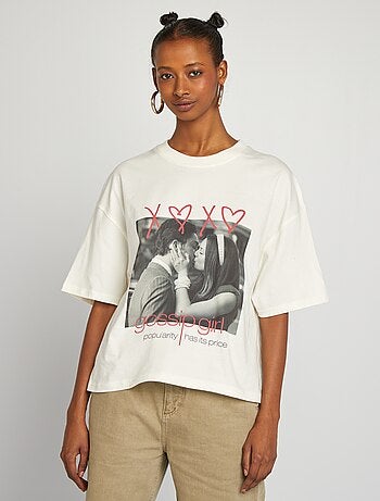 T-shirt met korte mouw en Gossip Girl-print