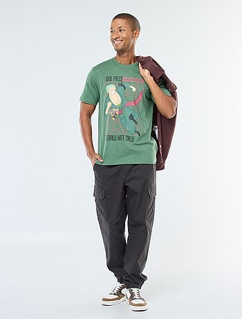 T-shirt met korte mouwen en 'One Piece'-print