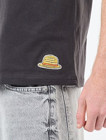 T-shirt met korte mouwen en print voor/achter 'One Piece'