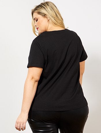 Dames Size+ - T-shirt met kraaltjes - Kiabi