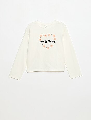 T-shirt met lange mouwen en lovertjes